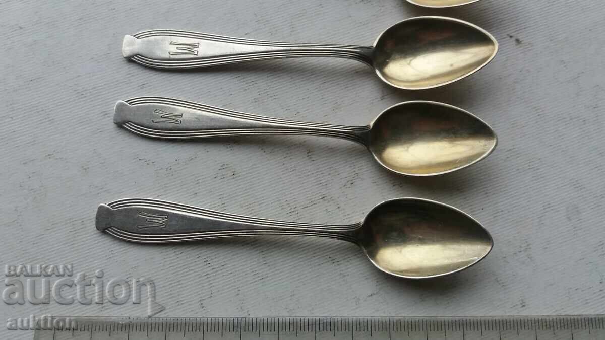 SET OF 6 THICK SILVER-PLATED SPOONS - WITH MARKING with price 39.99 BGN | € 20.45 SET OF 6 THICK SILVER-PLATED SPOONS - WITH MARKING with price 39.99 BGN | € 20.45