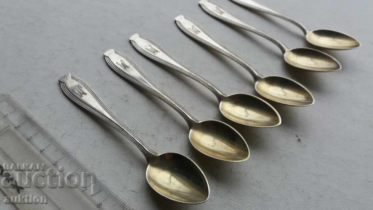Delivery of SET OF 6 THICK SILVER-PLATED SPOONS - WITH MARKING Delivery of SET OF 6 THICK SILVER-PLATED SPOONS - WITH MARKING