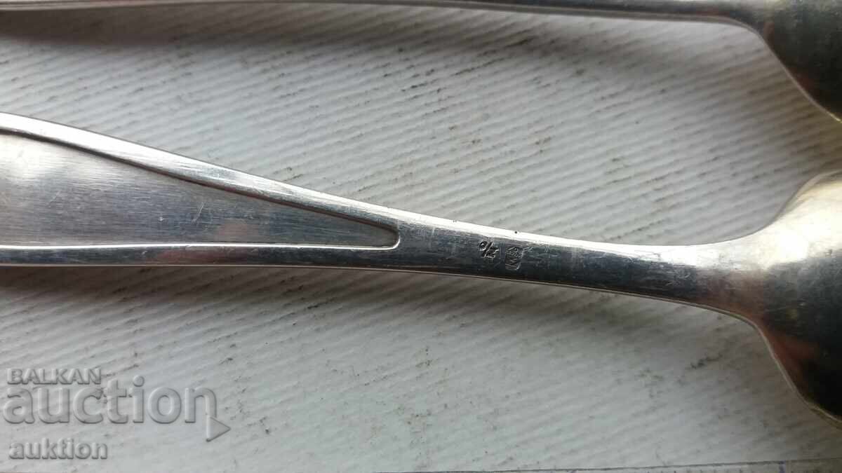 SET OF 6 THICK SILVER-PLATED SPOONS - WITH MARKING - 5 SET OF 6 THICK SILVER-PLATED SPOONS - WITH MARKING - 5