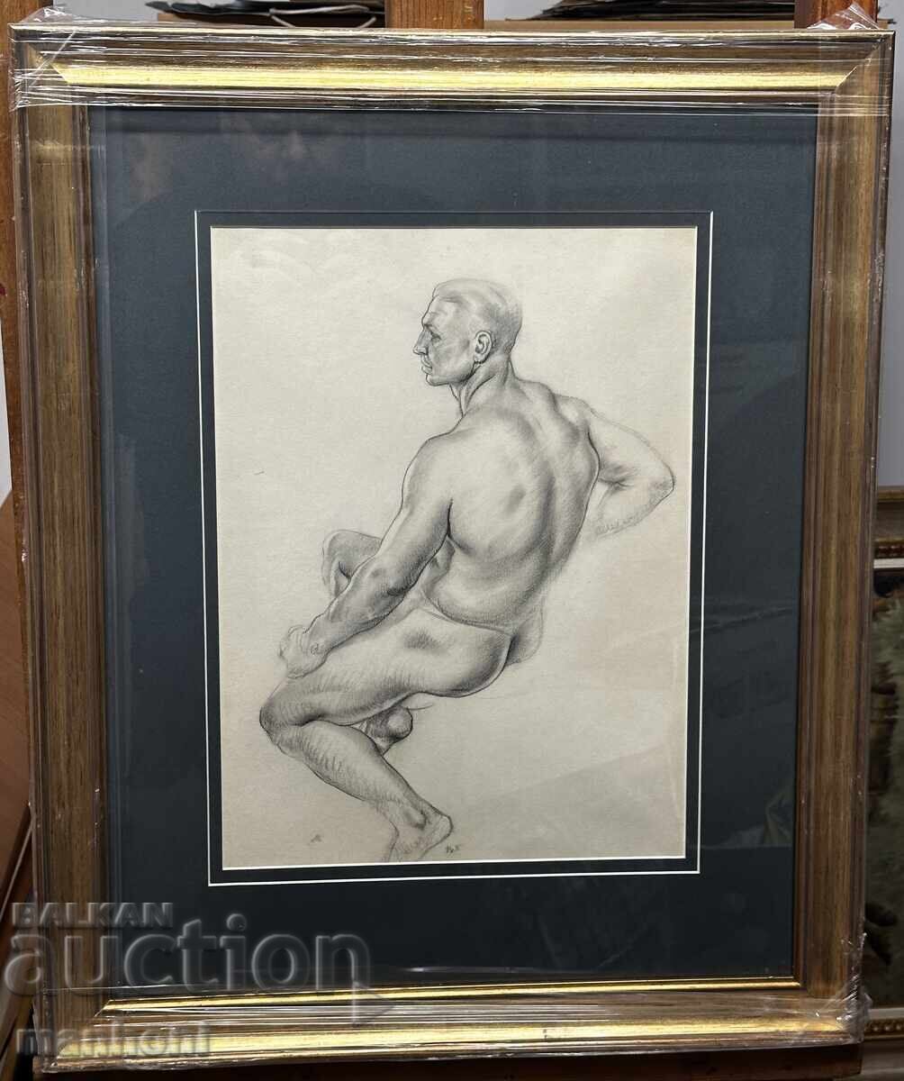 1626 Iliya Petrov drawing nude pencil signed R. 55/ 68 1626 Iliya Petrov drawing nude pencil signed R. 55/ 68