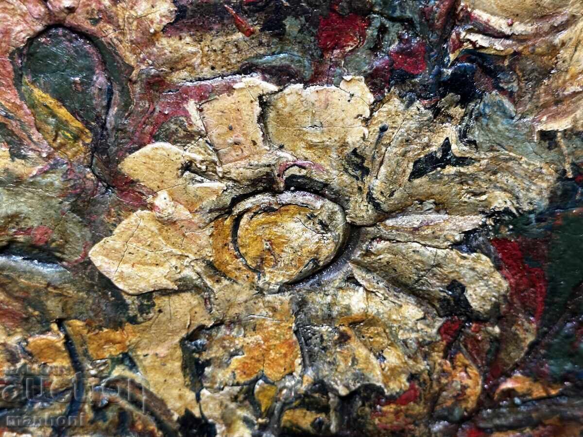 Licitație 1631 Petar Nikolov Natură moartă Flori, pânză în ulei R. 58/58 cm.