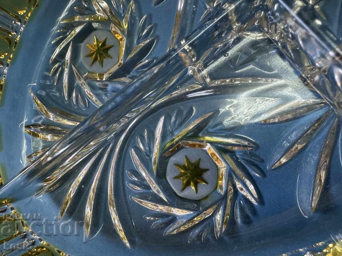 Аукцион Стар двуцветен кристал плато поднос