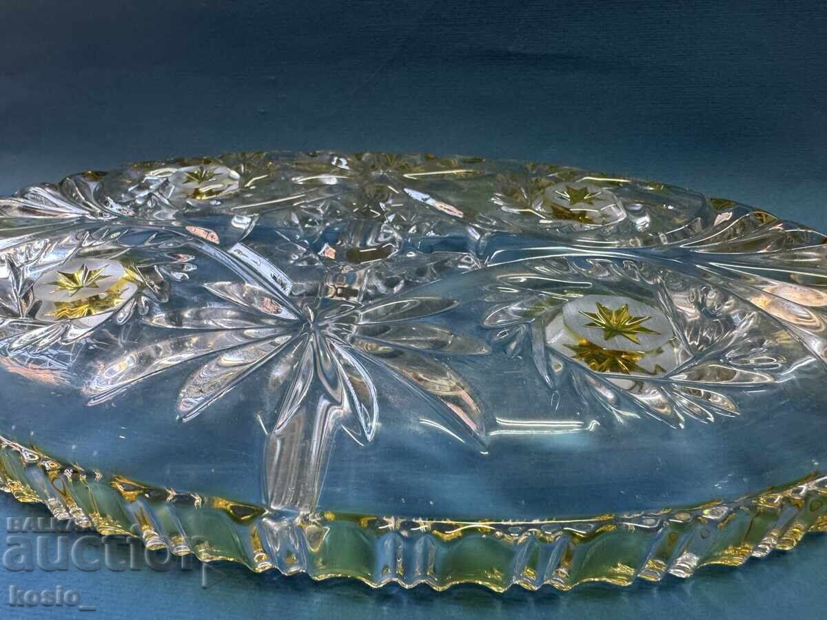 Old two-tone crystal plateau tray - 5