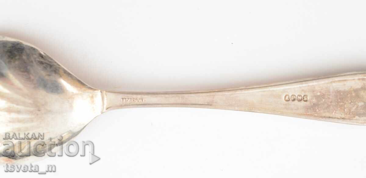 Set de 7 ustensile de luat masa. linguri de desert placate cu argint - 5 Set de 7 ustensile de luat masa. linguri de desert placate cu argint - 5