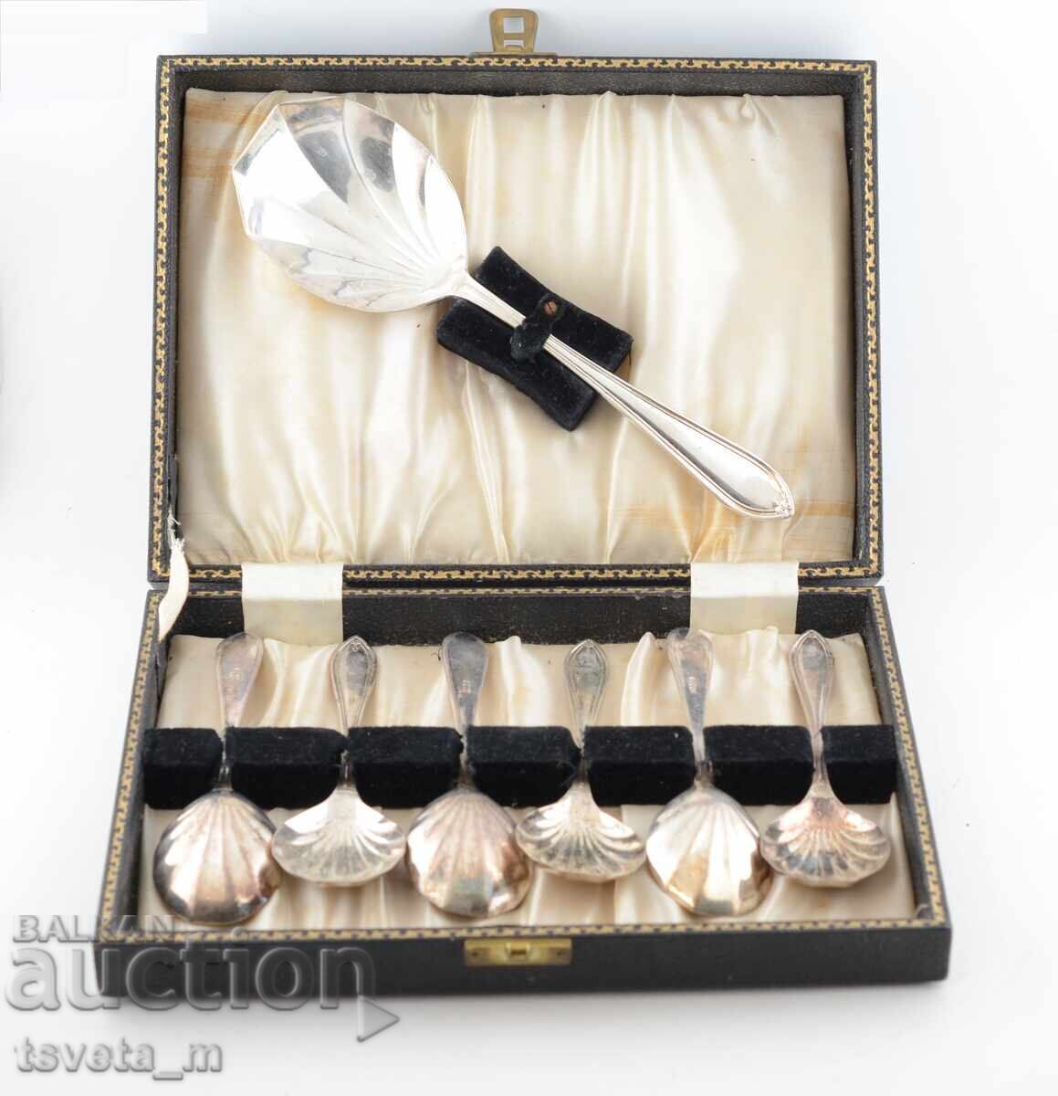 Dining set 7 pcs. dessert spoons silver plated