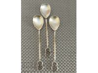 3 pcs. silver-plated tea and coffee spoons, cupronickel