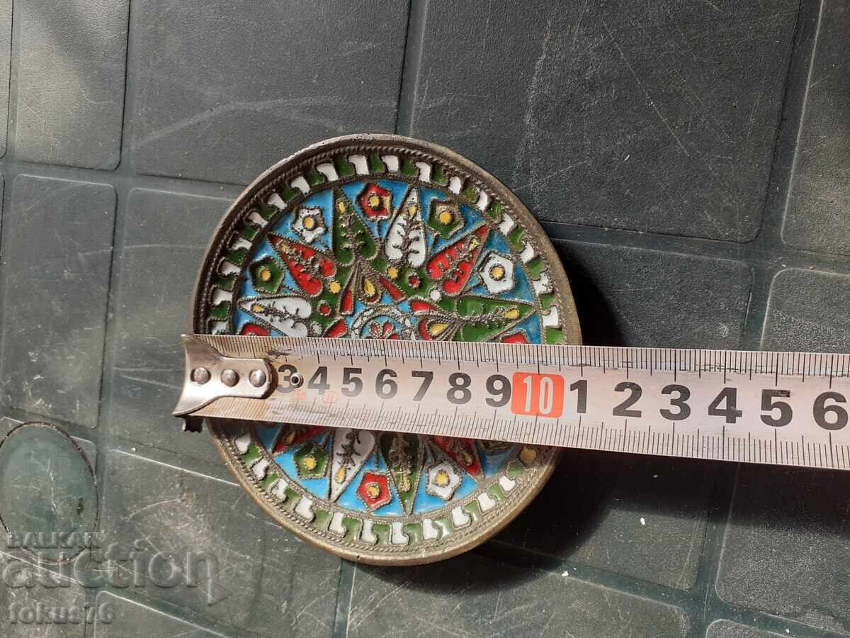 Delivery of Plate - bronze saucer with cellular enamel Delivery of Plate - bronze saucer with cellular enamel