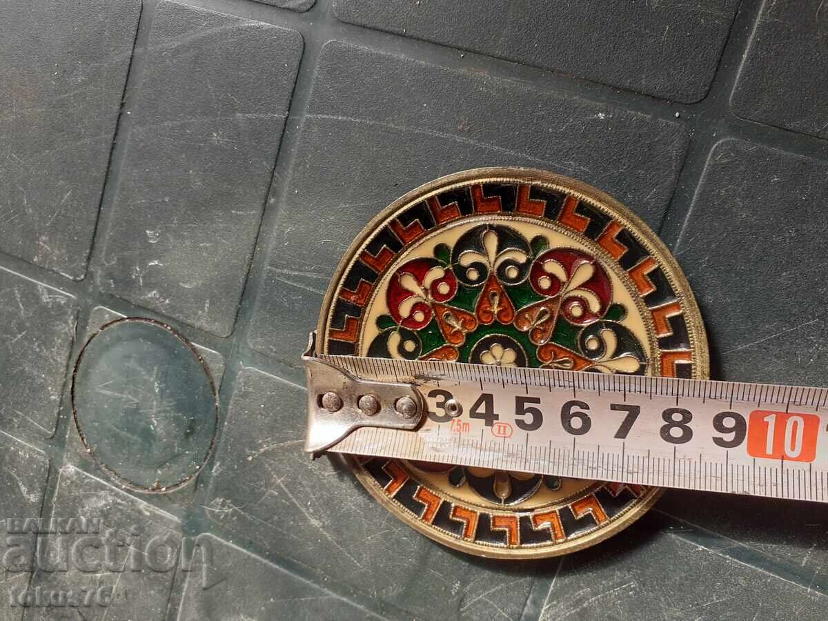 Delivery of Plate - small bronze saucer with cellular enamel