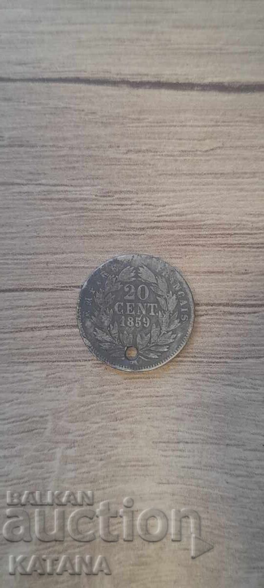 20 cent 1859 Napoleon III // 20 сантима Наполеон 3ти
