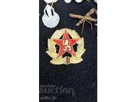 Military buttons, emblems, badges