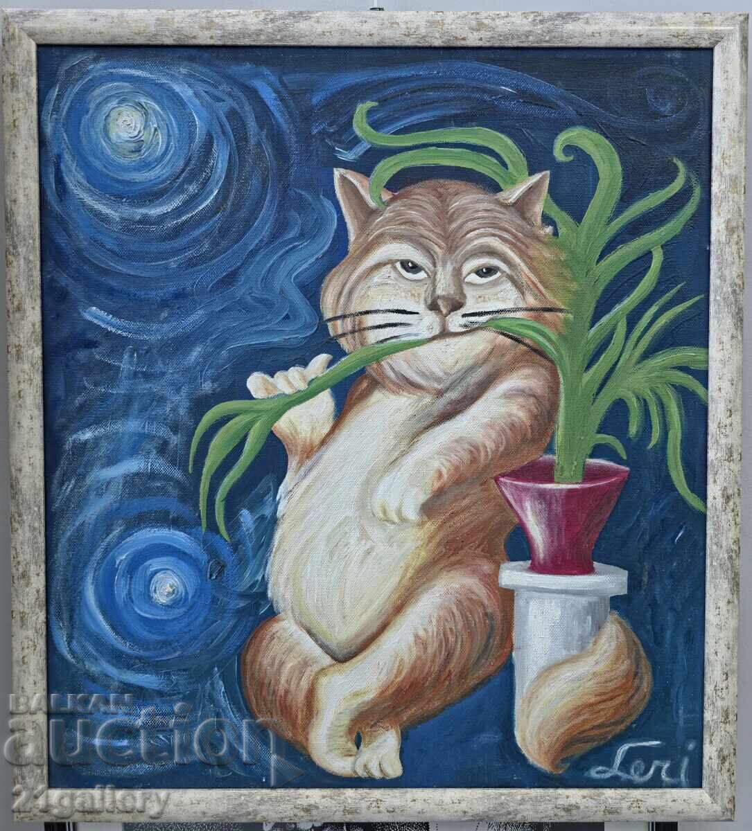 Pictura moderna, pictura in ulei cat cu preț 400.00 BGN | € 204.52 Pictura moderna, pictura in ulei cat cu preț 400.00 BGN | € 204.52