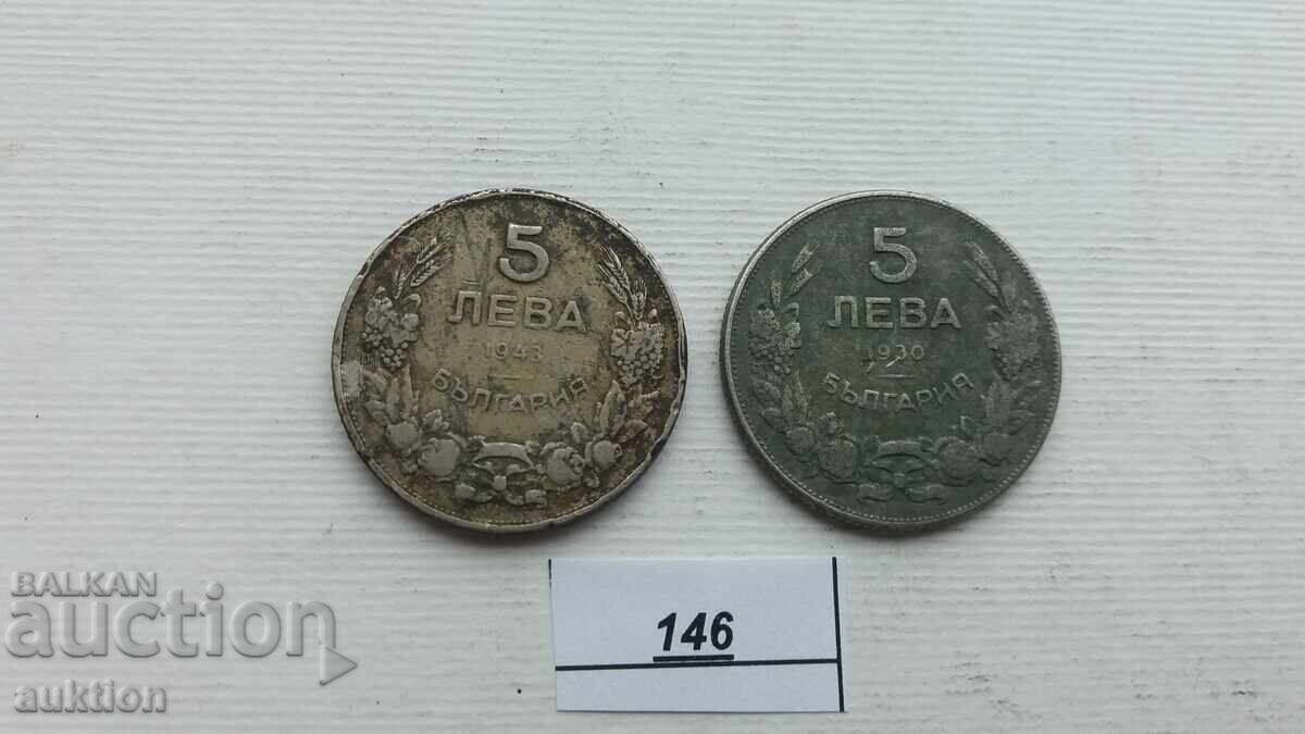5 LEVA 1930 AND 1943 - 5 5 LEVA 1930 AND 1943 - 5