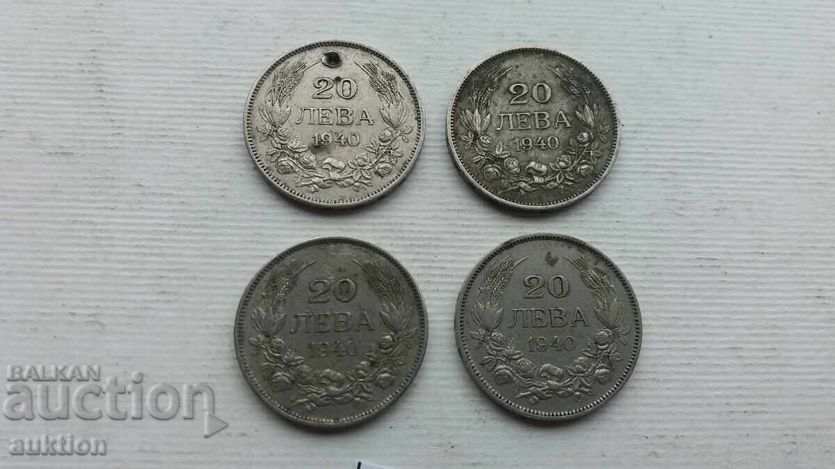 20 LEVA 1940 4 ISSUES 20 LEVA 1940 4 ISSUES