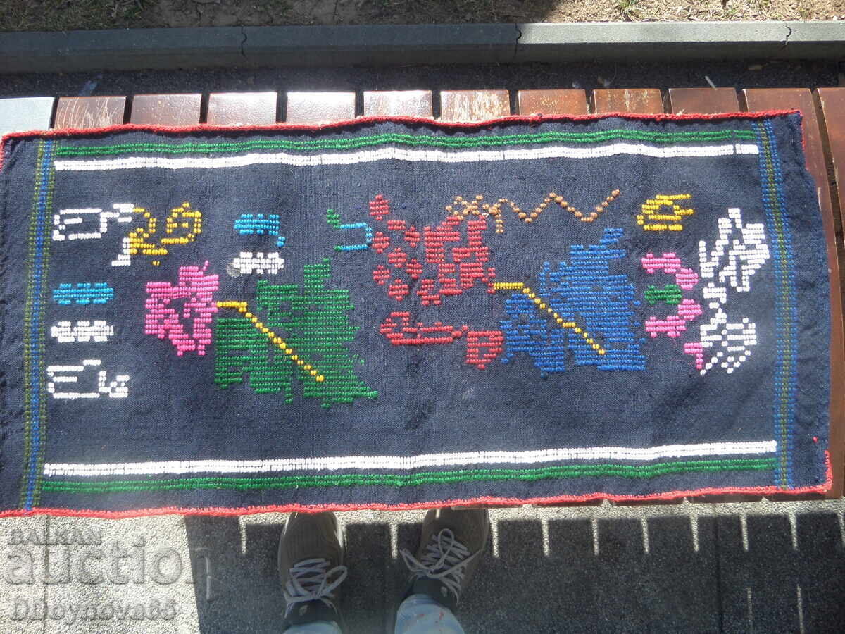 Hand-woven and embroidered wool pillowcase from the Northwest