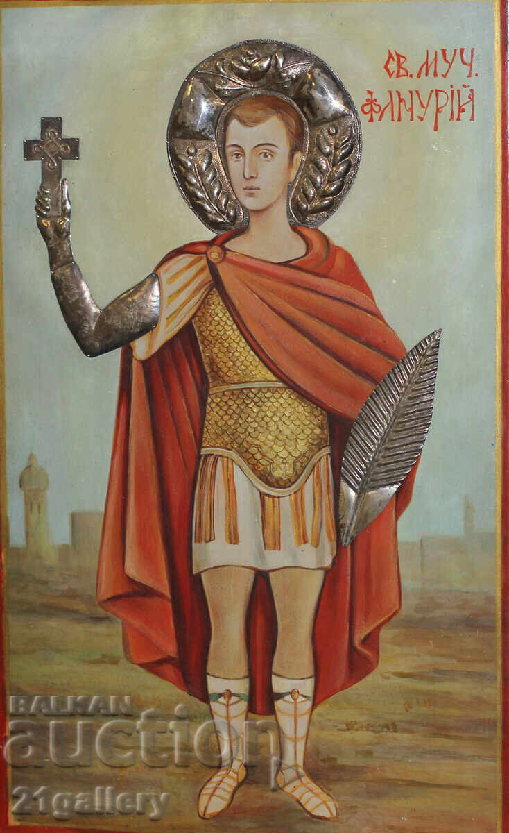 Hand-painted large icon of the Holy Martyr Phanurios Hand-painted large icon of the Holy Martyr Phanurios