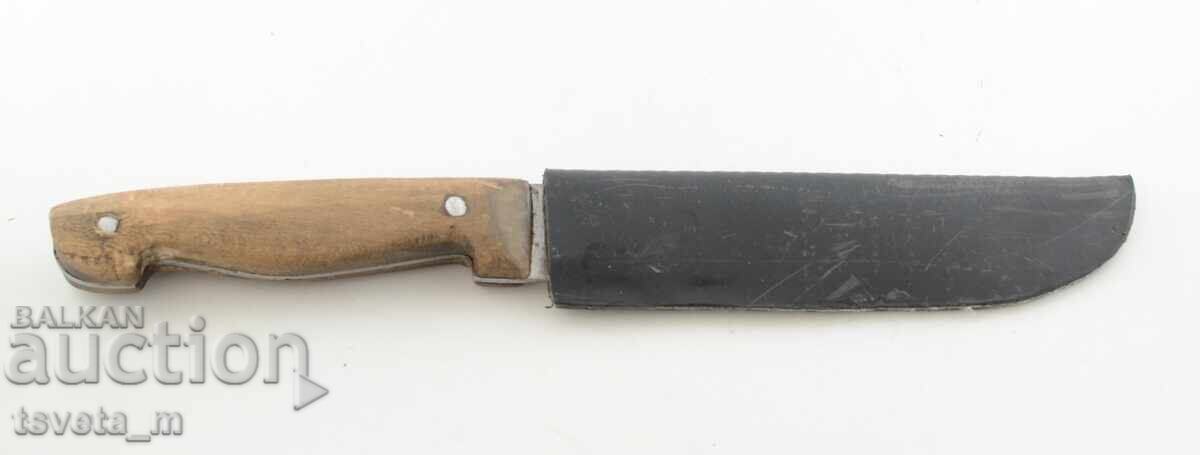 Antique knife with wooden handle and scabbard - 5 Antique knife with wooden handle and scabbard - 5