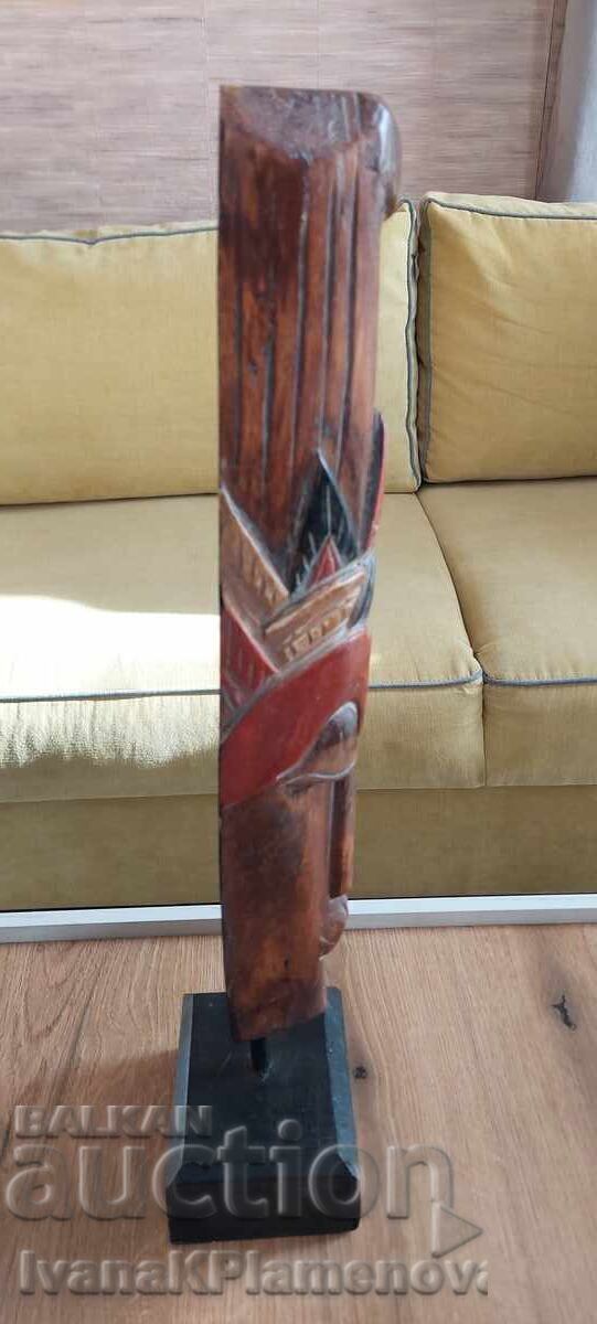 Sculptură în lemn Africa pentru cunoscători înălțime 56 cm - 7