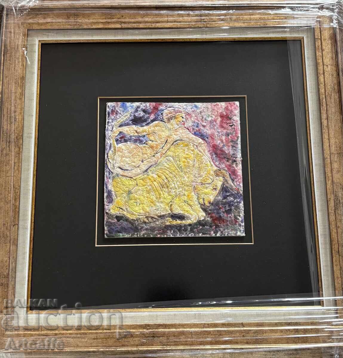 Dimitar Rashkov - mixed media, watercolor, framed, signed Dimitar Rashkov - mixed media, watercolor, framed, signed