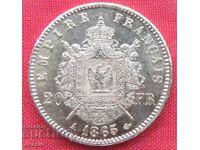 20 franci 1865 A Franța (20 franci Franța) (aur)