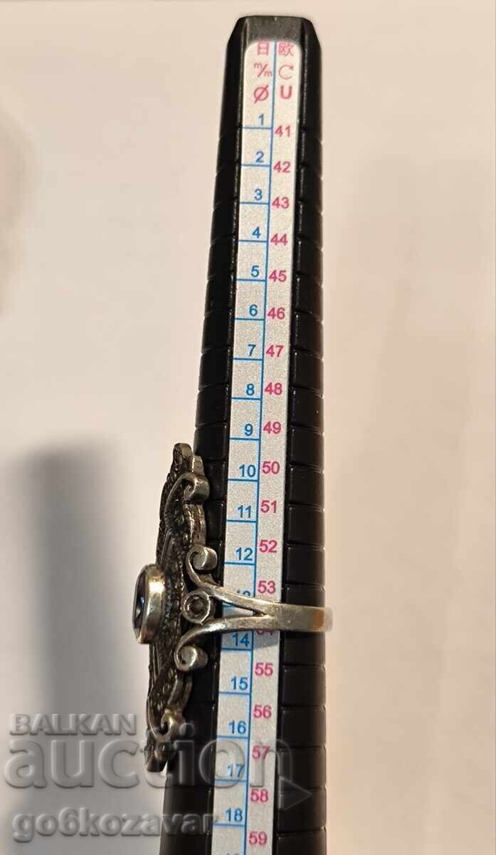 Antique Silver Ring, Amethyst and Marcasite! 0.925 - 6