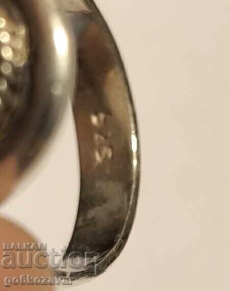 Antique Silver Ring, Natural Red Coral! 0.925 - 6 Antique Silver Ring, Natural Red Coral! 0.925 - 6