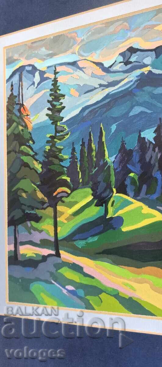 Lyuben Tsvetanov(1941-), Mountain Landscape with price 250.00 BGN | € 127.82