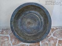 very old Renaissance copper plate, copper plate, bowl