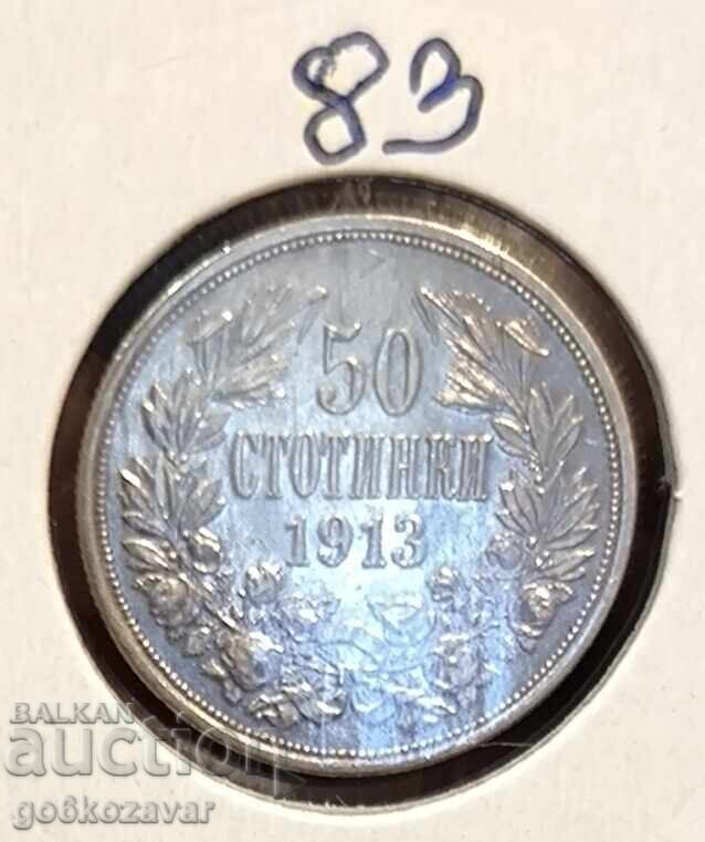 Auction Bulgaria 50 cent 1913 Silver! Auction Bulgaria 50 cent 1913 Silver!