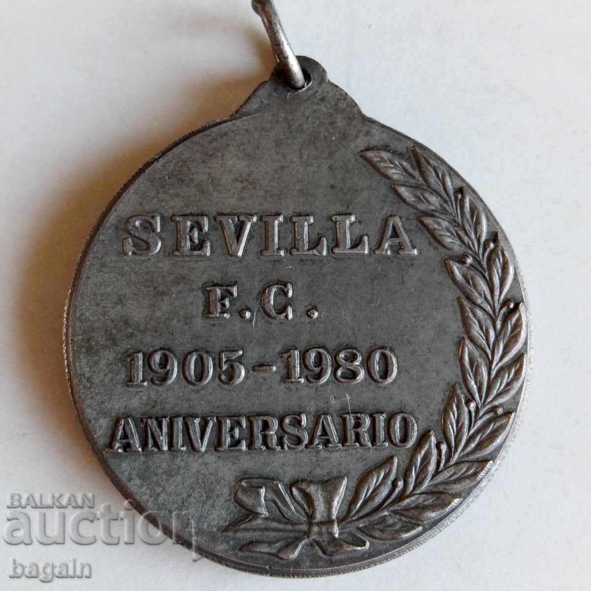 Rare football medal. Seville.