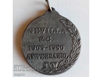 Rare football medal. Seville.