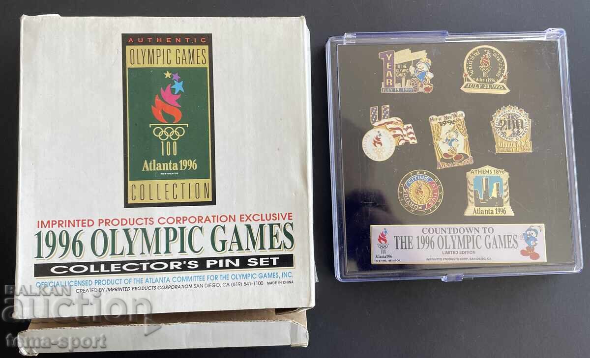 1389 USA Lot of 7 stamps Atlanta Olympics 1996. Enamel certificates with price 40.00 BGN | € 20.45