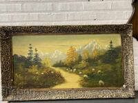 Beautiful old original oil on canvas painting