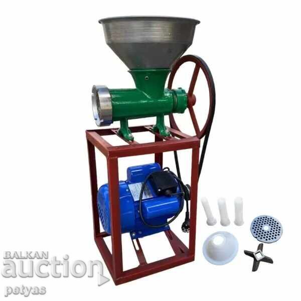 Cast iron meat grinder No. 32 + electric motor 1.5 kW/1500 rpm + funnel with price 221.50 BGN | € 113.25