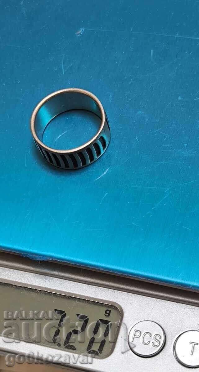 Silver Men's Ring, Mexican Ring! Native American Patterns! - 6