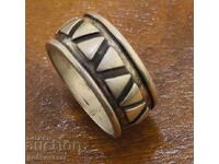 Silver Men's Ring, Mexican Ring! Native American Patterns!