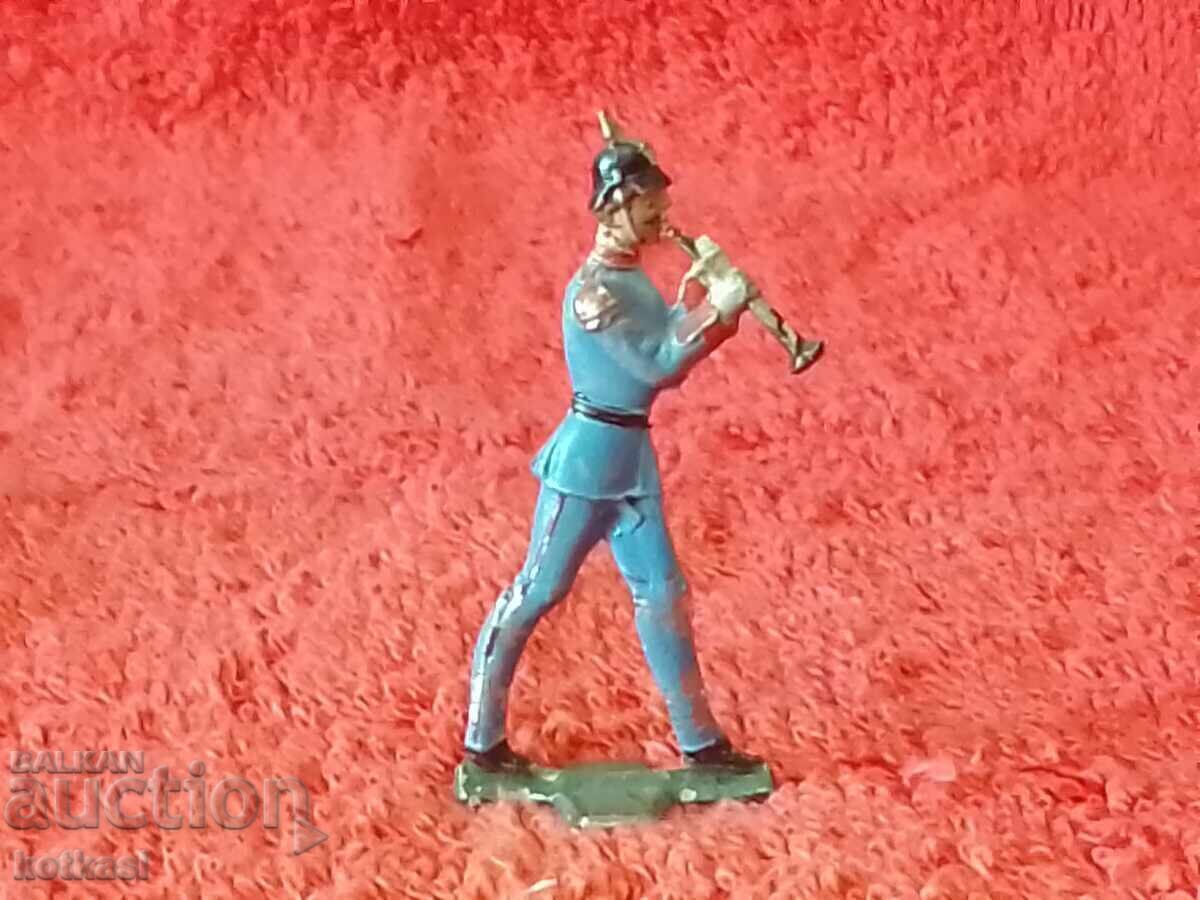 Παλιά μεταλλική φιγούρα στρατιώτη μουσικού με τιμή 12.50 BGN | € 6.39
