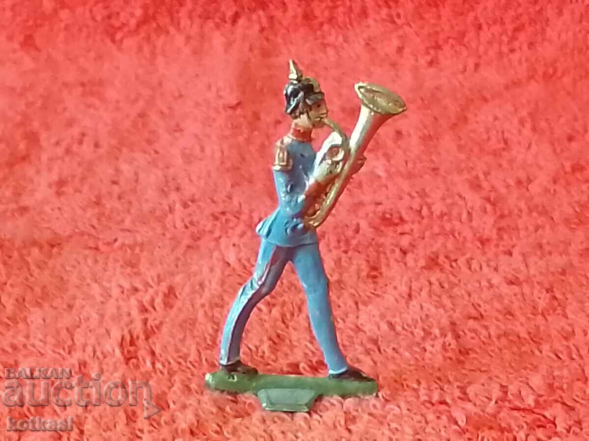 Παλιά μεταλλική φιγούρα στρατιώτη μουσικού