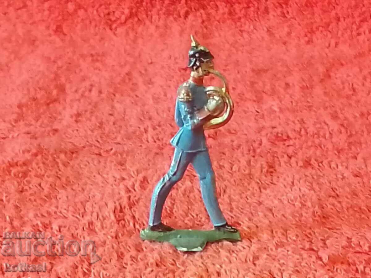 Παλιά μεταλλική φιγούρα στρατιώτη μουσικού με τιμή 12.50 BGN | € 6.39