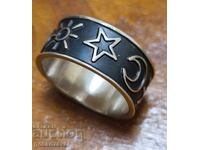 Ασημένιο ανδρικό δαχτυλίδι, Δαχτυλίδι Mexico! Ινδικά μοτίβα!