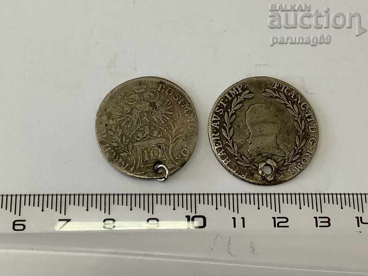 Austria-Hungary 10 and 20 Kreuzer for jewelry with price 30.00 BGN | € 15.34 Austria-Hungary 10 and 20 Kreuzer for jewelry with price 30.00 BGN | € 15.34