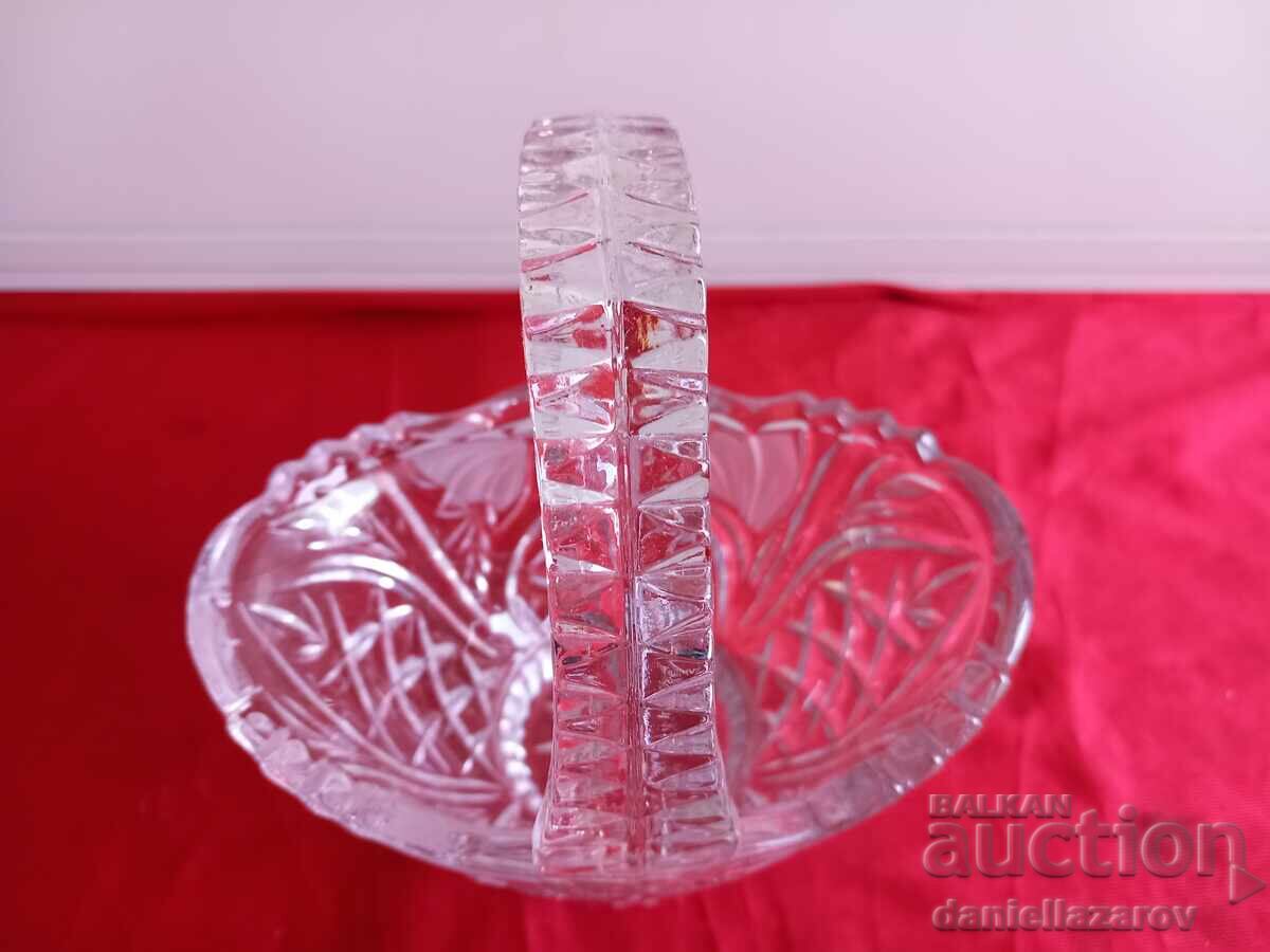 Crystal Glass Basket, Biscuit Bowl, Fruit Bowl with price 45.00 BGN | € 23.01 Crystal Glass Basket, Biscuit Bowl, Fruit Bowl with price 45.00 BGN | € 23.01