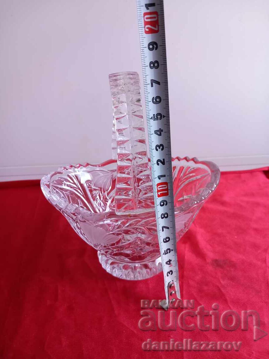 Crystal Glass Basket, Biscuit Bowl, Fruit Bowl - 6 Crystal Glass Basket, Biscuit Bowl, Fruit Bowl - 6