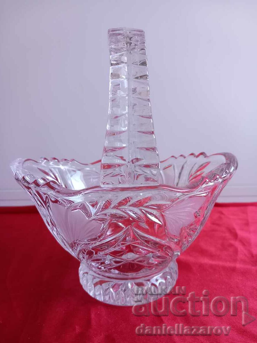 Crystal Glass Basket, Biscuit Bowl, Fruit Bowl Crystal Glass Basket, Biscuit Bowl, Fruit Bowl