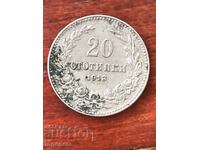COIN 20 STOTINKI 1913 BULGARIA MINT