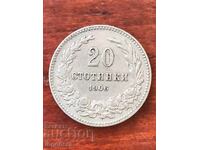 COIN 20 STOTINKI 1906 BULGARIA-EXCELLENT