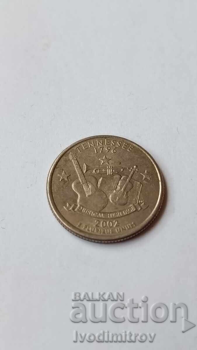 USA 25 cents 2002 P Tennessee USA 25 cents 2002 P Tennessee