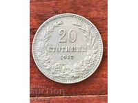COIN 20 STOTINKI 1912 BULGARIA-MINT