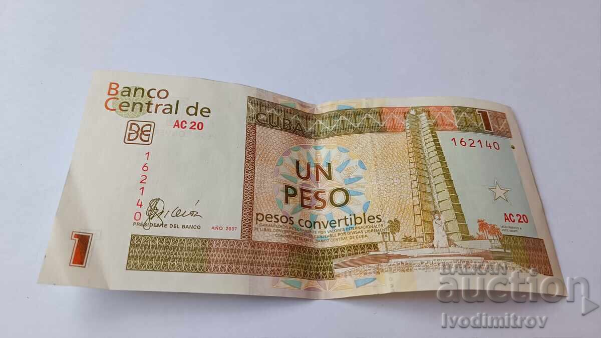 Cuba 1 convertible peso 2007