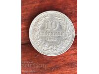 COIN 10 STOTINKI 1912 BULGARIA-EXCELLENT