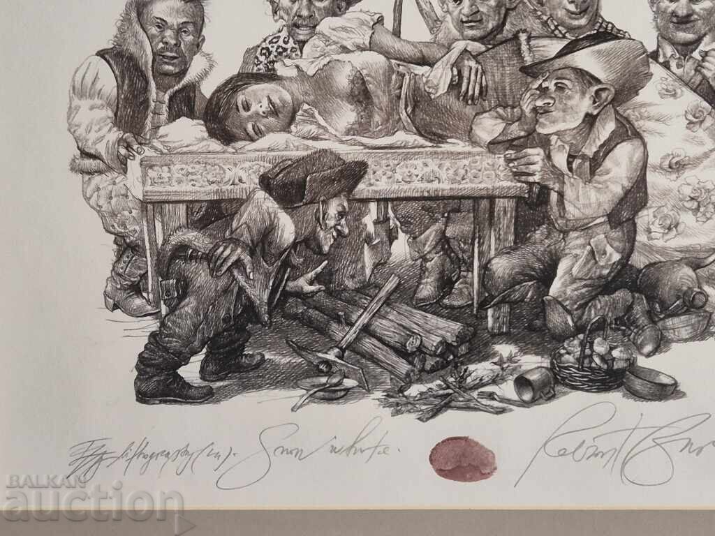 Παράδοση ROBERT BARAMOV 1966 - 2021 Snow White 2015. λιθογραφία Παράδοση ROBERT BARAMOV 1966 - 2021 Snow White 2015. λιθογραφία